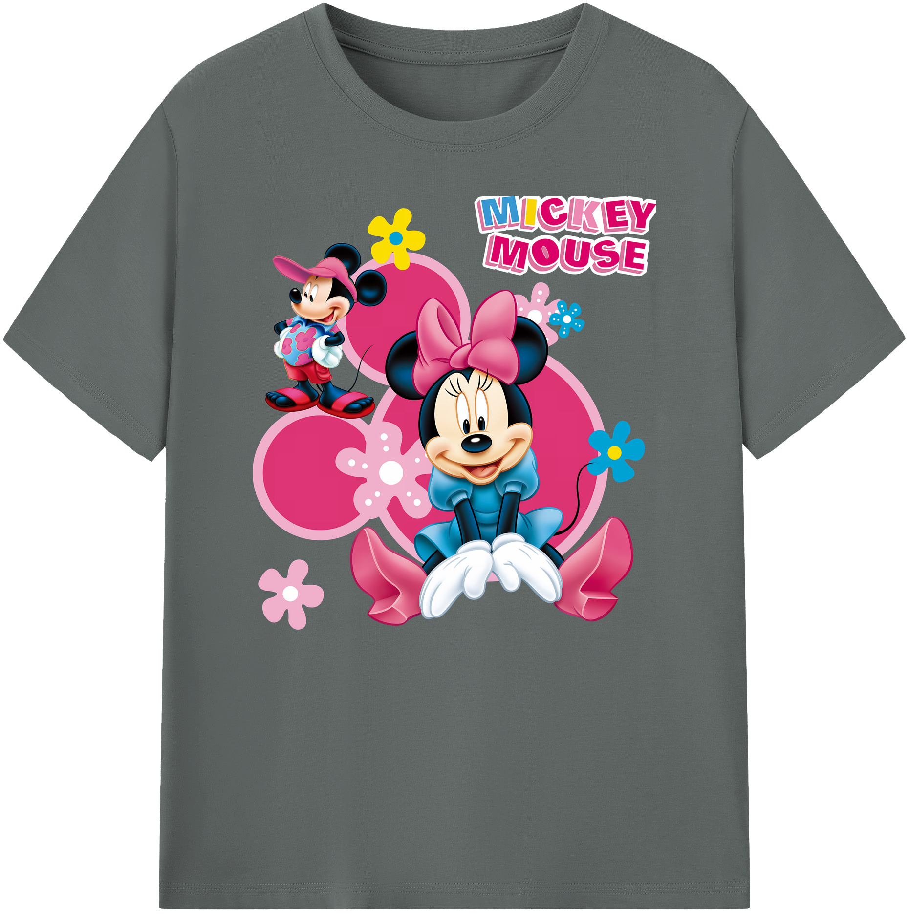 ミッキーマウス Mickey Mouse 綿100％ メンズ半袖Tシャツ｜肌触りやわらか＆通気性
